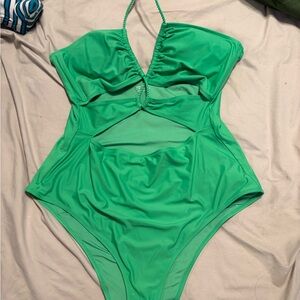 Bright Green Cutout One Piece Swimsuit 🌴 Y2K / Barbiecore / Resort